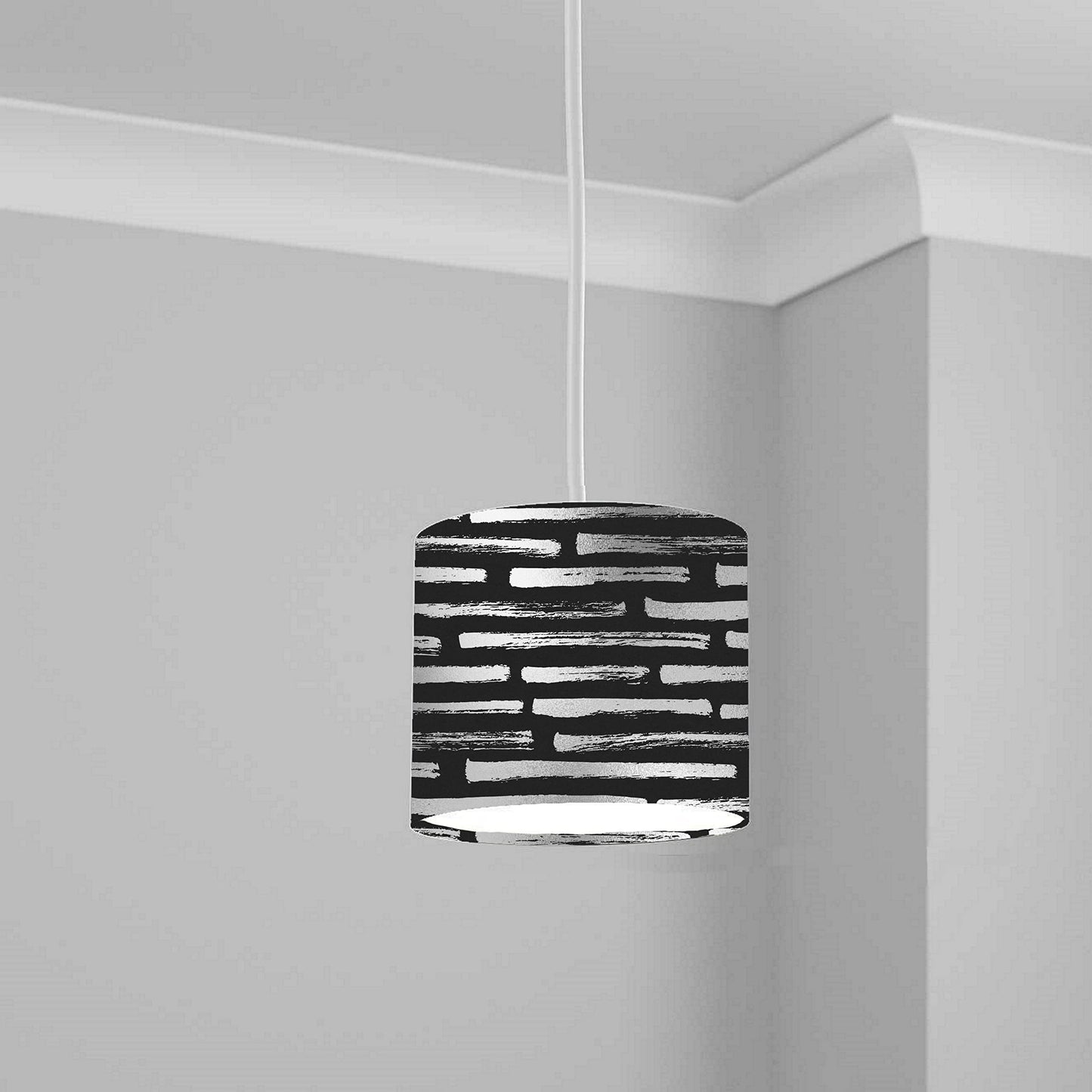Silver Stone Effect Pattern Ceiling Lampshade Lightshade for Room - 20cm x 18.5cm