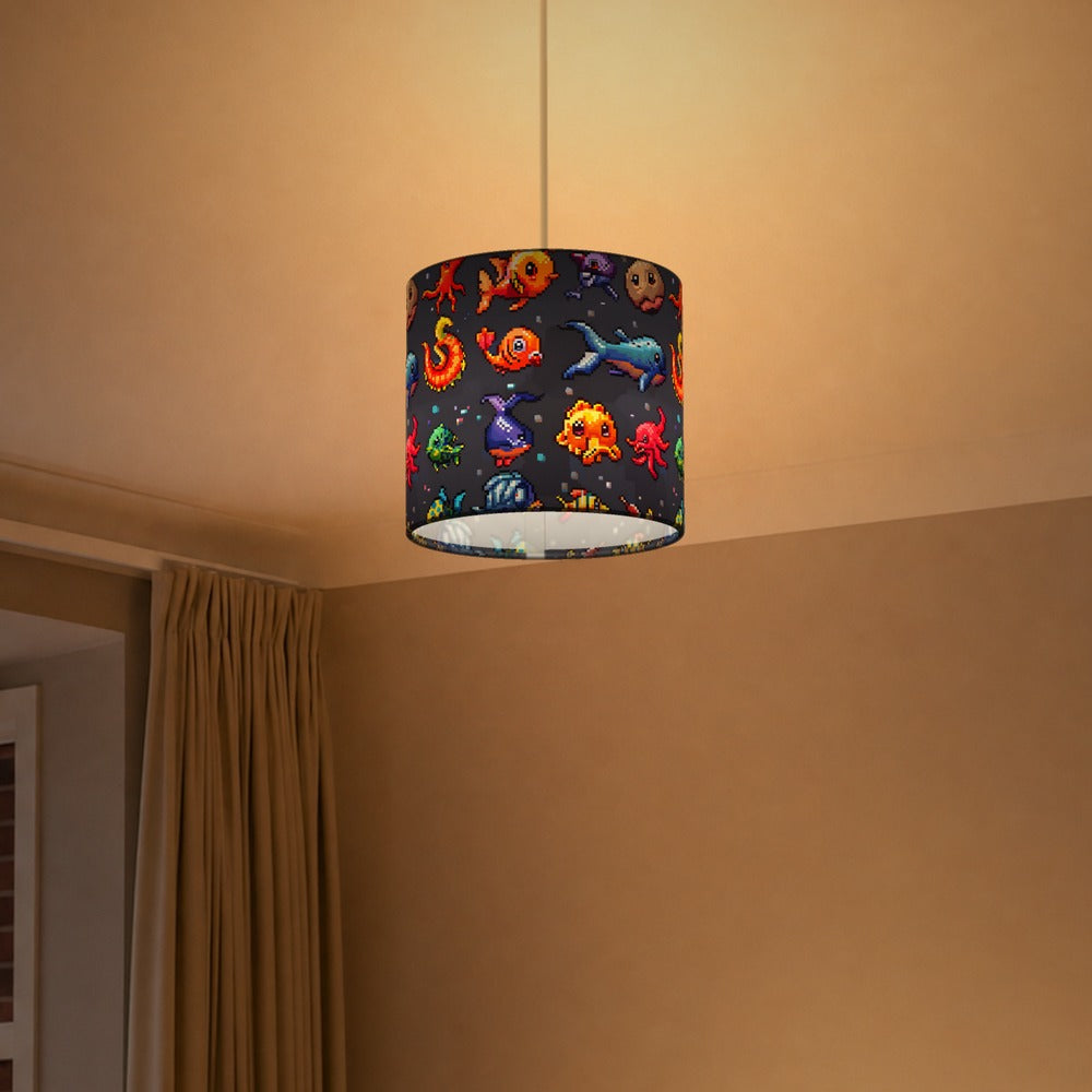 Colourful Sea Creatures lampshade