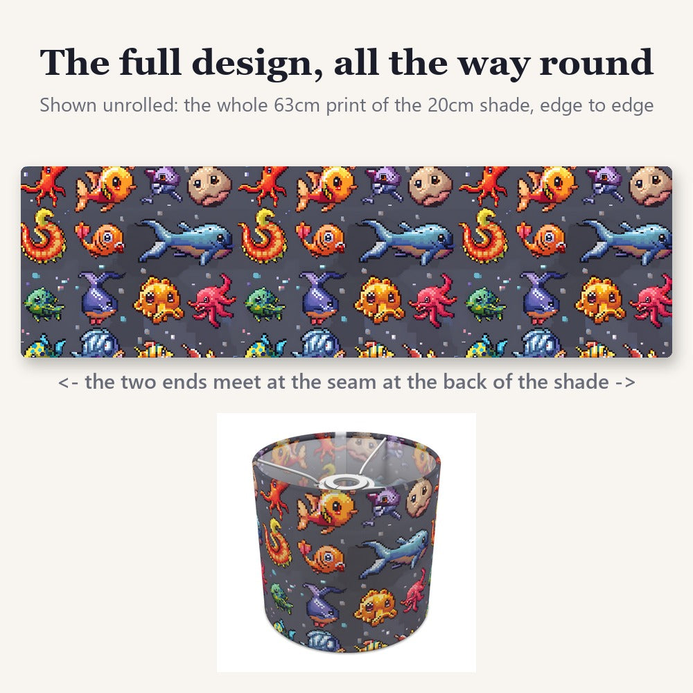 Colourful Sea Creatures lampshade