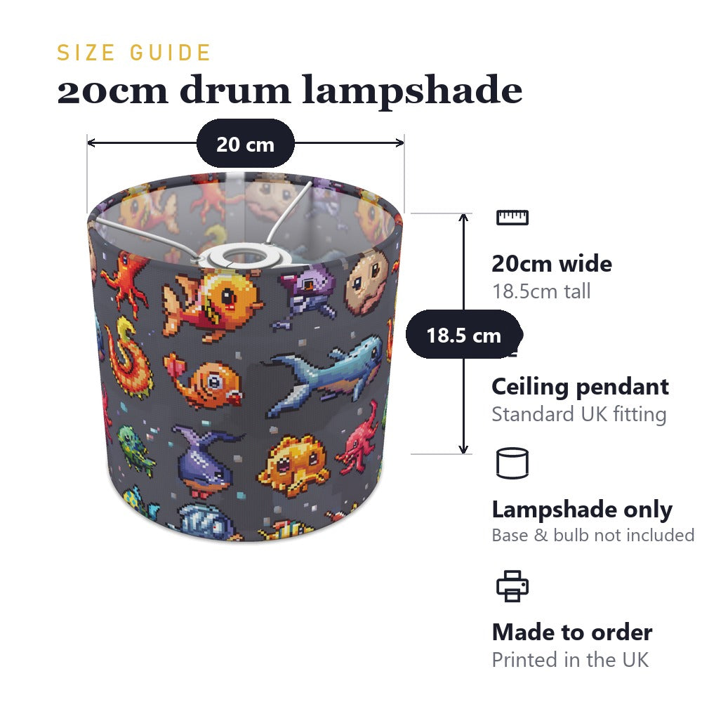 Colourful Sea Creatures lampshade