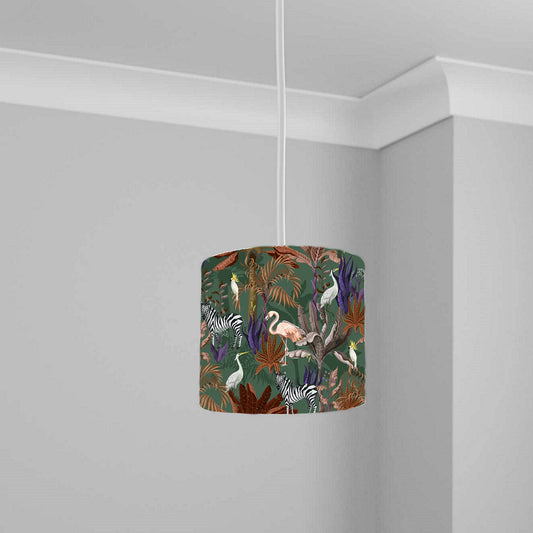 Tropical Jungle Animal Print Ceiling Lampshade Lightshade for Nursery - 20cm x 18.5cm