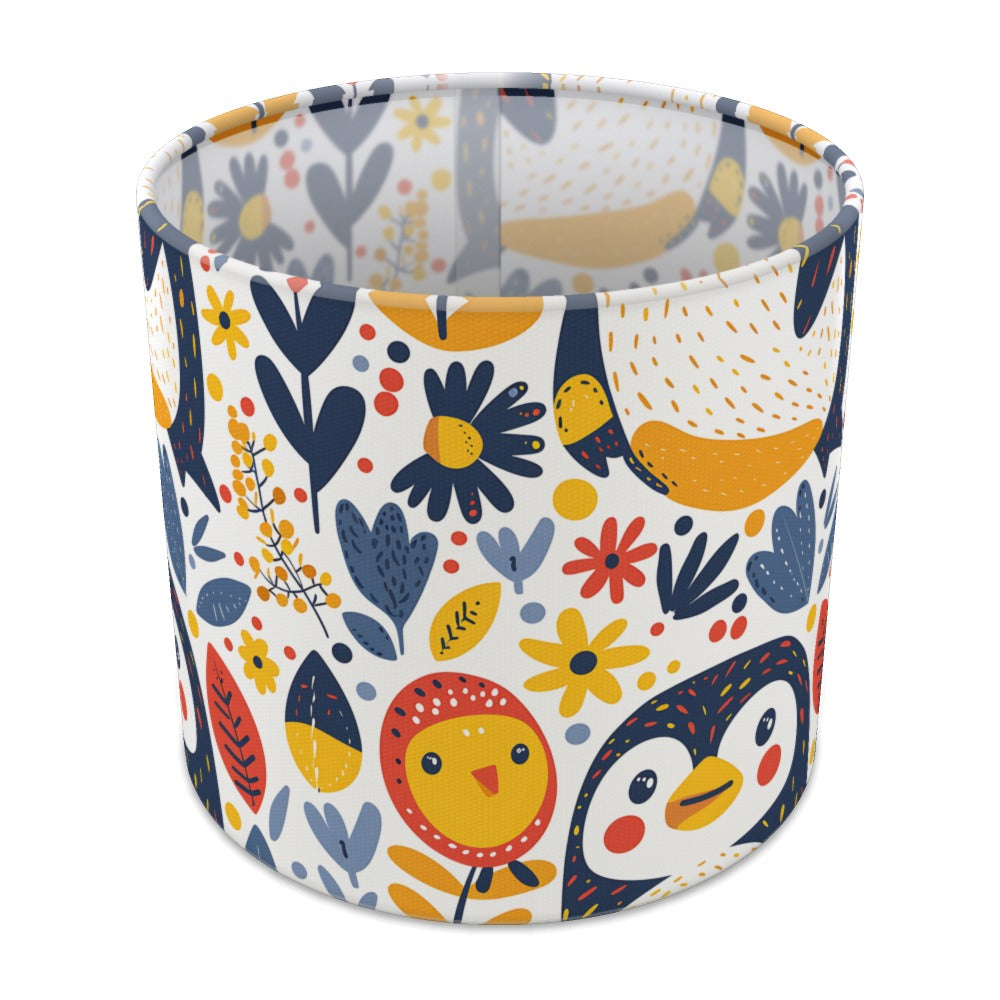 Playful Penguins and Flowers lampshade - 20cm Table