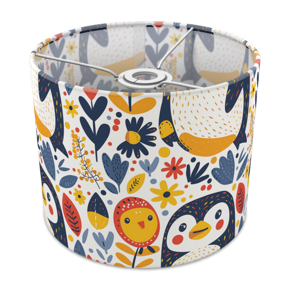 Playful Penguins and Flowers lampshade - 25cm Ceiling