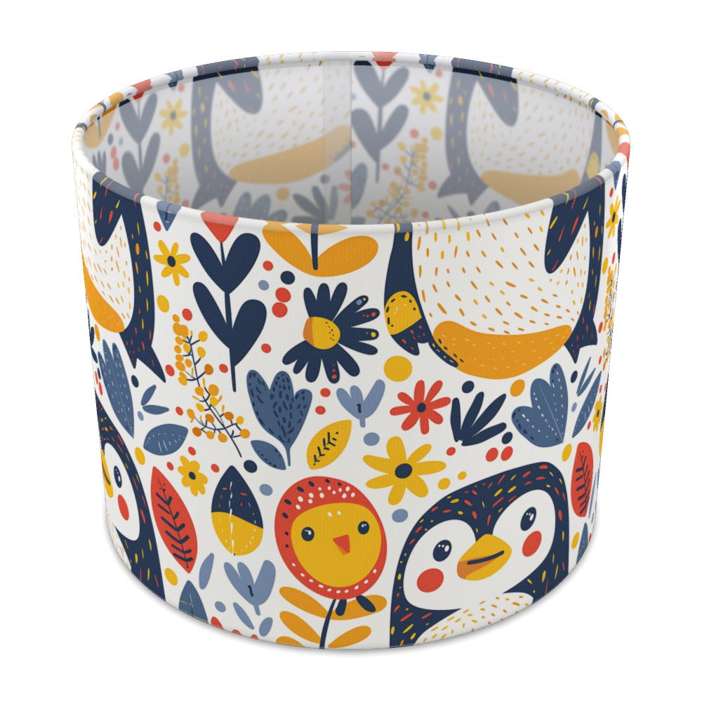 Playful Penguins and Flowers lampshade - 25cm Table