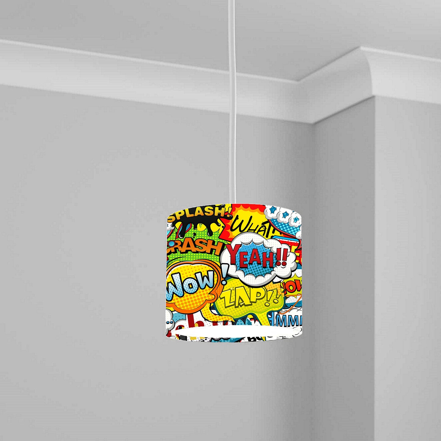 Vibrant Comic Book Pop Art Ceiling Lampshade Lightshade for Nursery - 20cm x 18.5cm