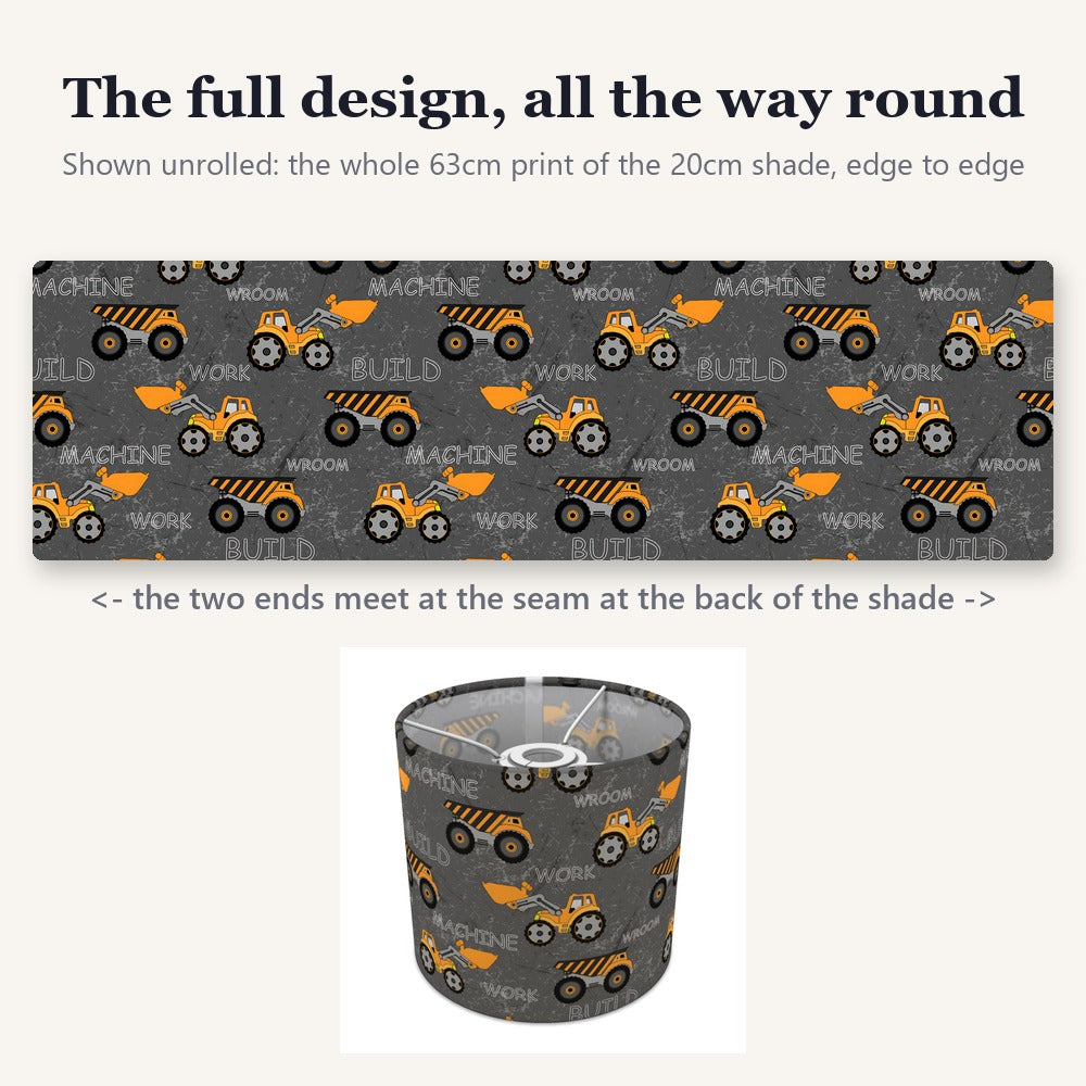Construction Trucks Grey lampshade