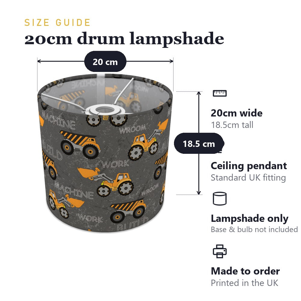 Construction Trucks Grey lampshade