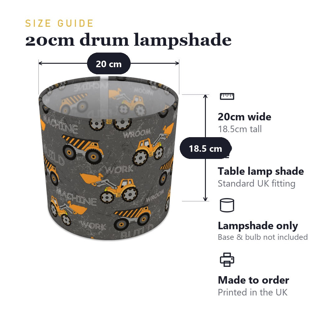 Construction Trucks Grey lampshade