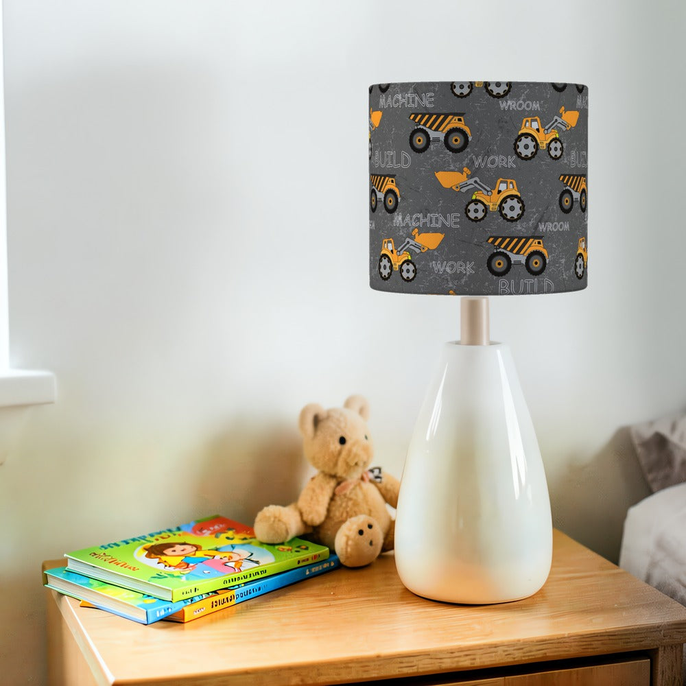 Construction Trucks Grey lampshade