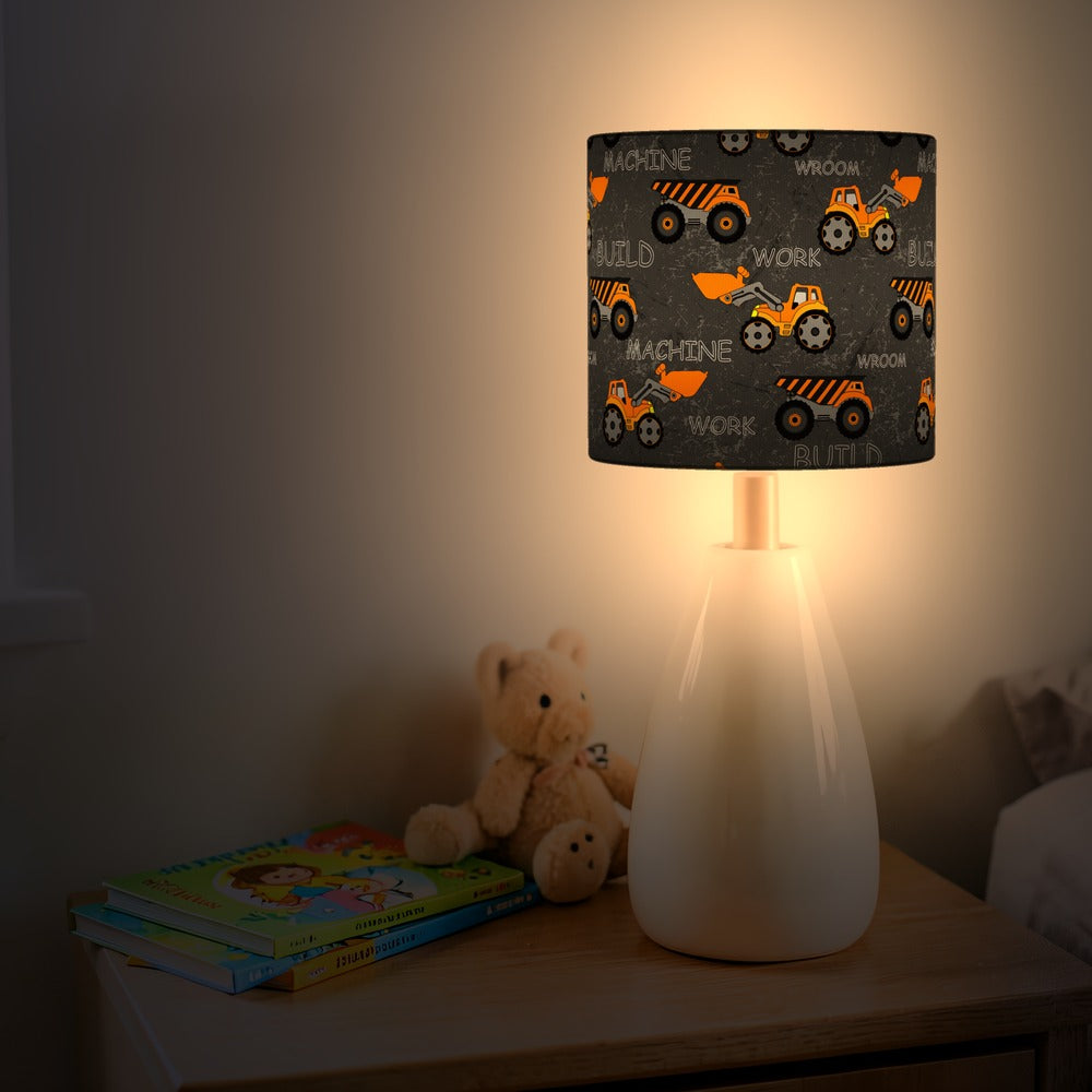 Construction Trucks Grey lampshade