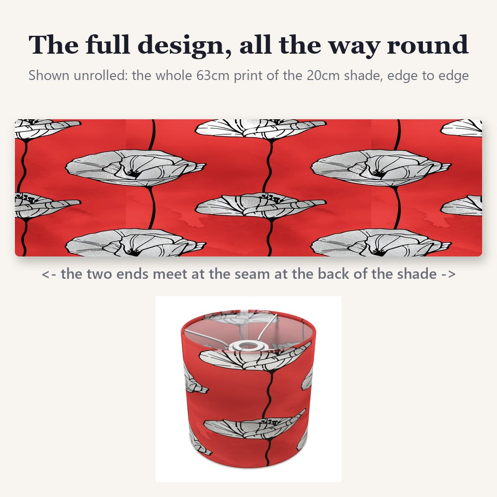 Red Poppy Floral Pattern lampshade