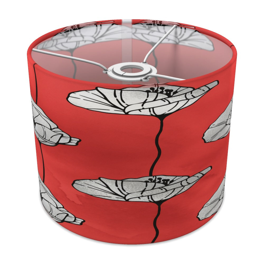 Red Poppy Floral Pattern lampshade - 25cm Ceiling