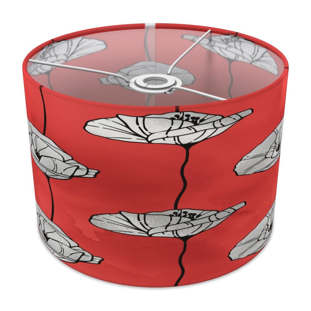 Red Poppy Floral Pattern lampshade - 30cm Ceiling