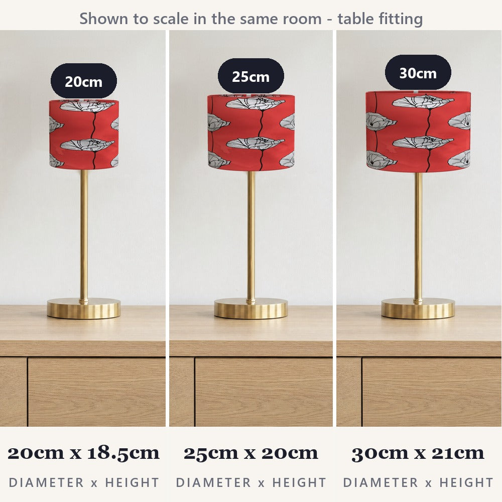Red Poppy Floral Pattern lampshade