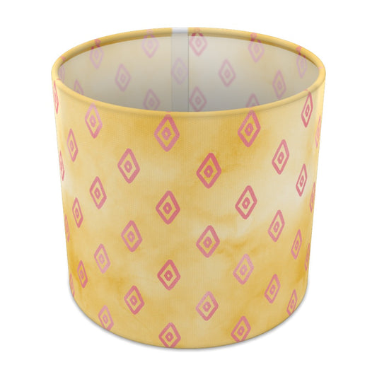 Geometric Red and Yellow Pattern lampshade - 20cm Table