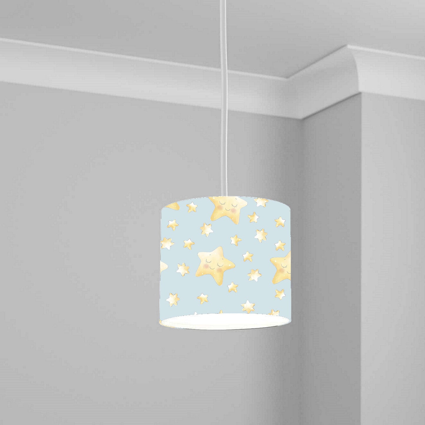 Gold Starry Sky Blue Ceiling Lampshade Lightshade for Room - 20cm x 18.5cm