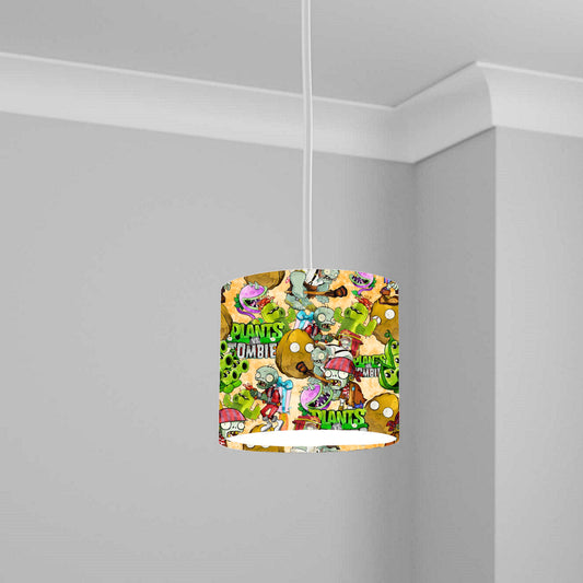 Colorful Cartoon Zombie and Plant Theme Ceiling Lampshade Lightshade for Kids Room - 20cm x 18.5cm