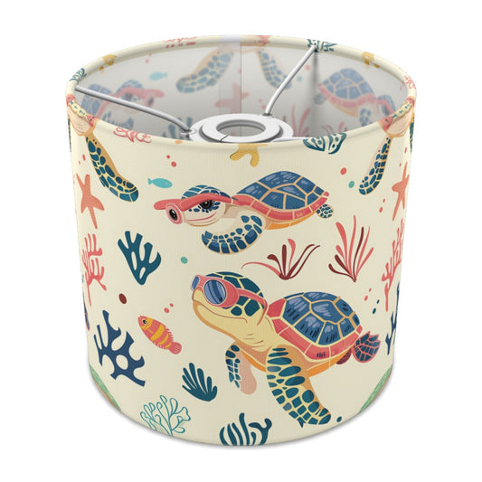 Colourful Turtles with Coral lampshade - 20cm Ceiling