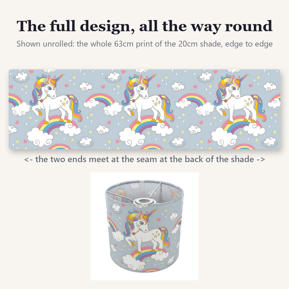 Enchanting Unicorn on Rainbow lampshade