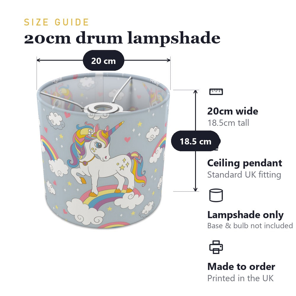 Enchanting Unicorn on Rainbow lampshade