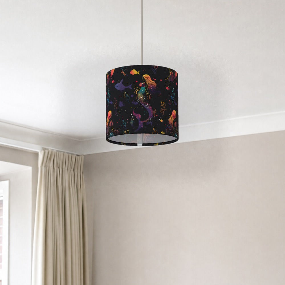 Colourful Mermaids and Fish lampshade