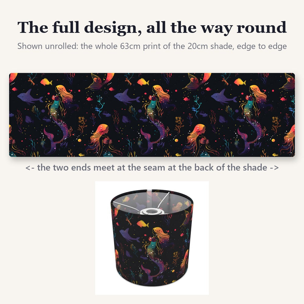 Colourful Mermaids and Fish lampshade