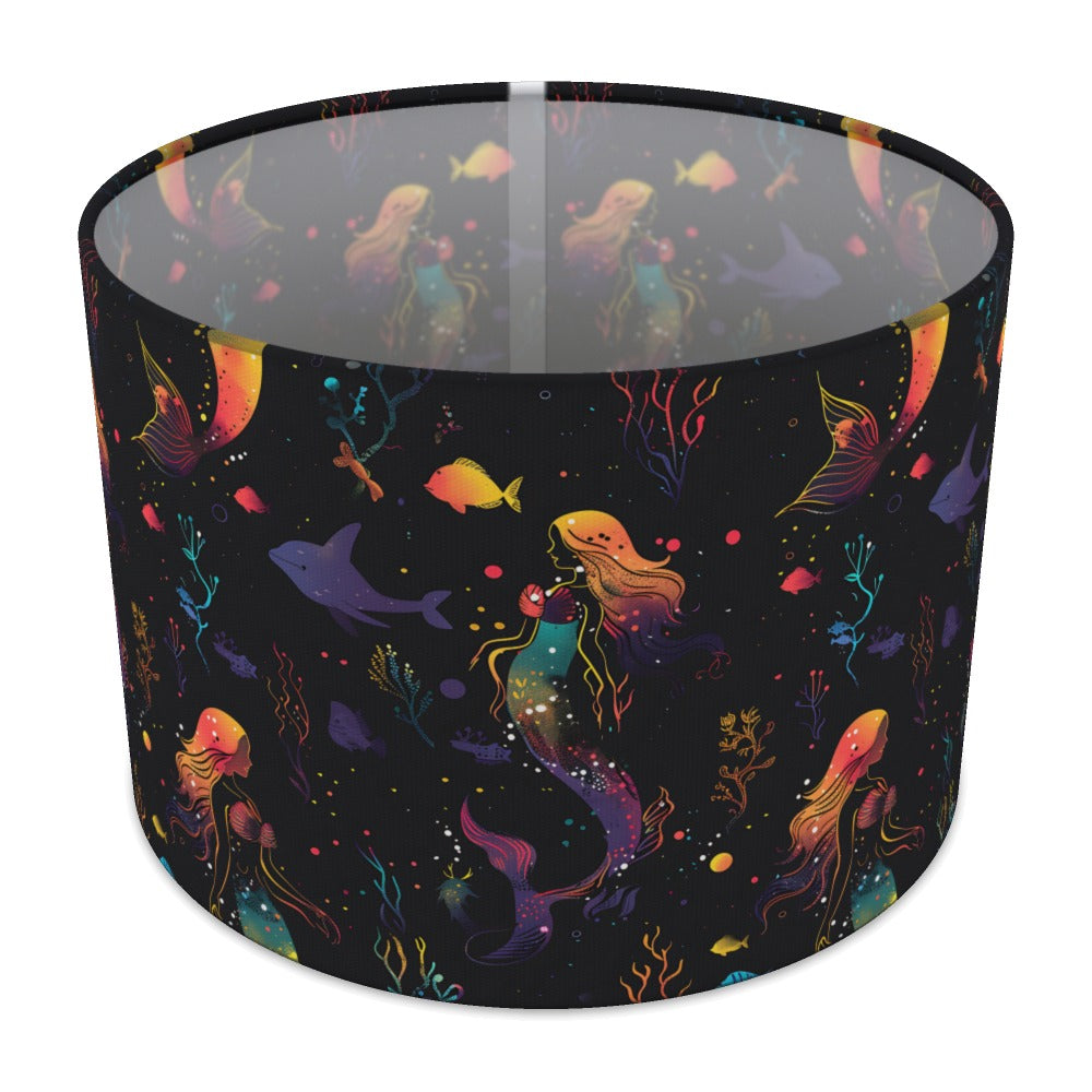 Colourful Mermaids and Fish lampshade - 30cm Table