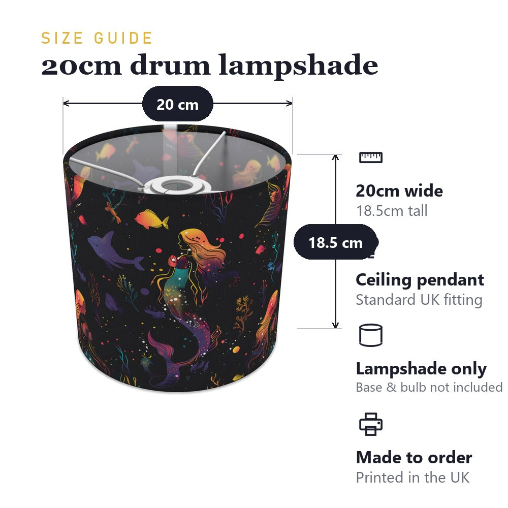 Colourful Mermaids and Fish lampshade