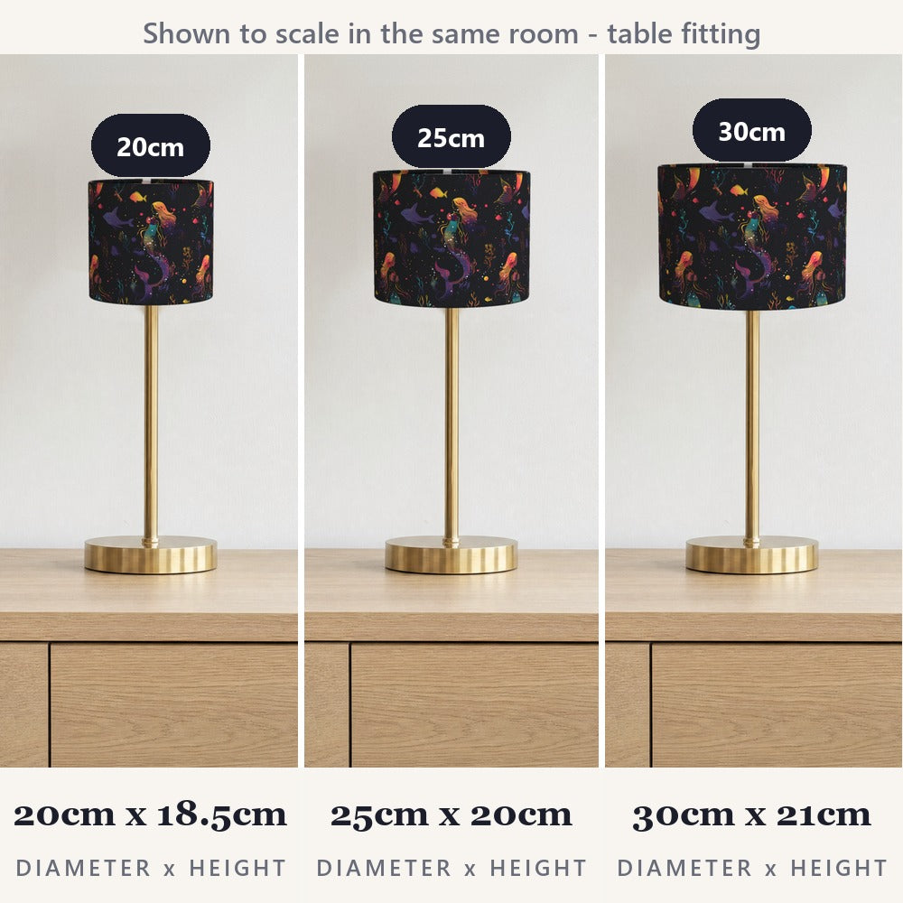 Colourful Mermaids and Fish lampshade