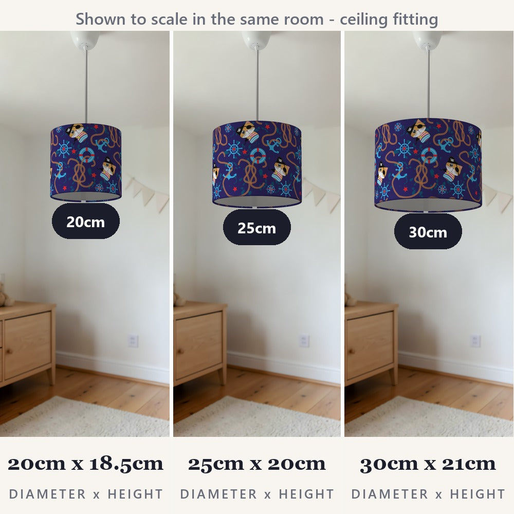 Nautical Pirate Cat Design lampshade