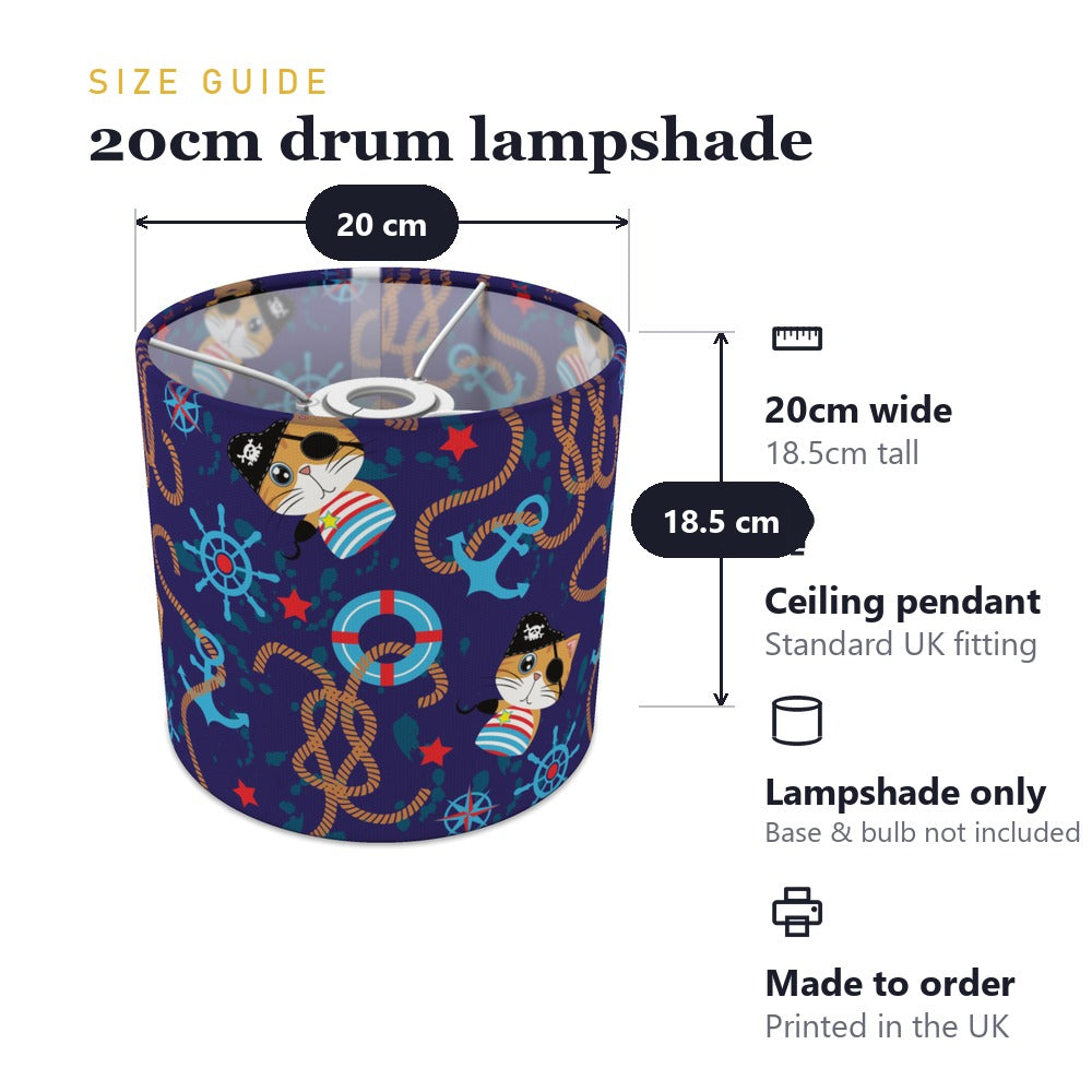 Nautical Pirate Cat Design lampshade