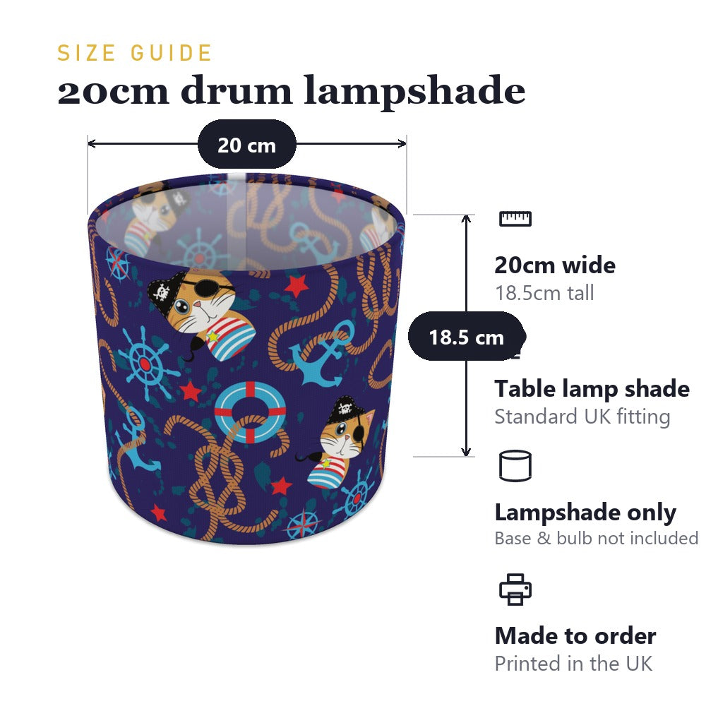 Nautical Pirate Cat Design lampshade