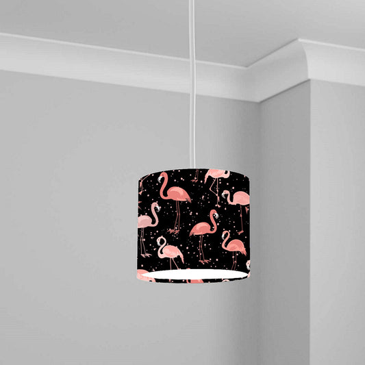Pink Flamingo Pattern Ceiling Lampshade Lightshade for Nursery - 20cm x 18.5cm