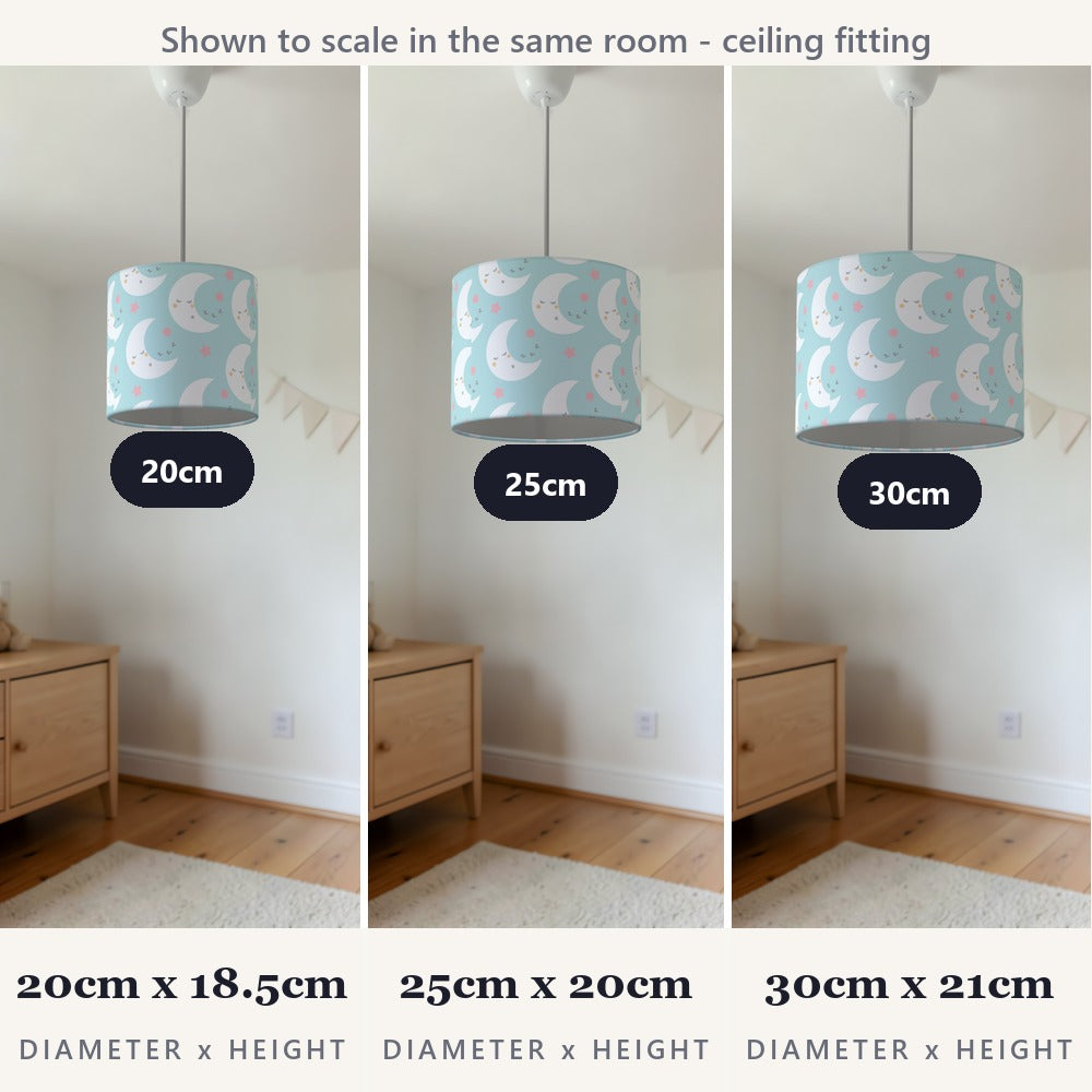 Cute Sleeping Moon and Pink Stars lampshade