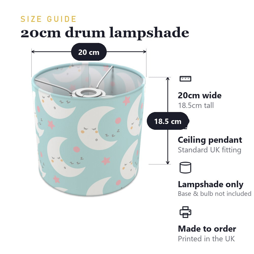 Cute Sleeping Moon and Pink Stars lampshade