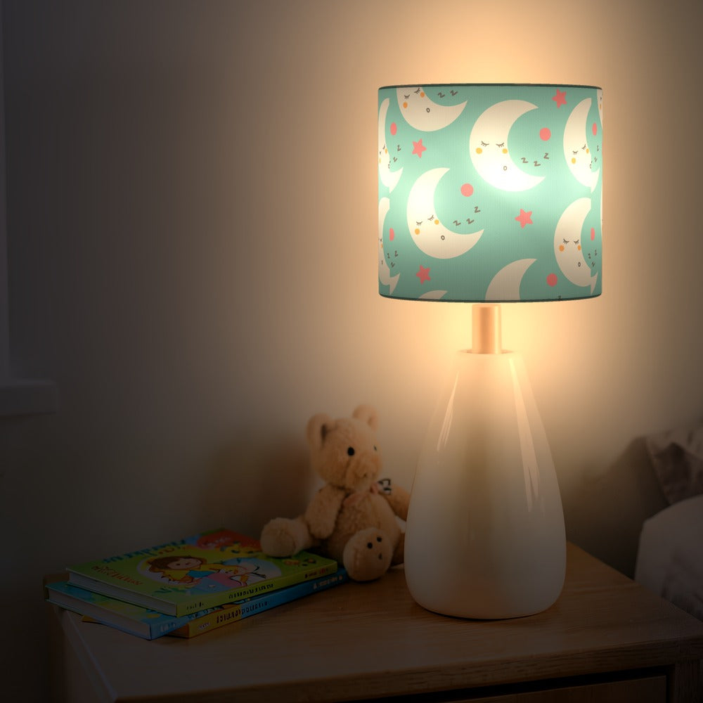 Cute Sleeping Moon and Pink Stars lampshade