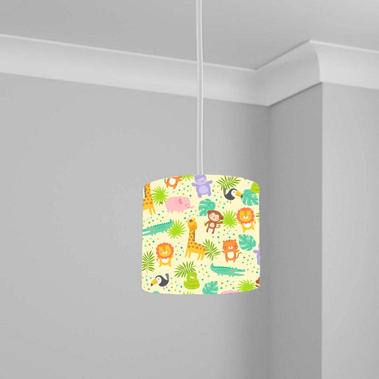 Colorful Jungle Animal Print Ceiling Lampshade Lightshade for Nursery 1-20cm x 18.5cm