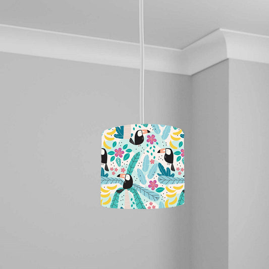 Jungle Safari Toucan Print Ceiling Lampshade Lightshade for Nursery - 20cm x 18.5cm