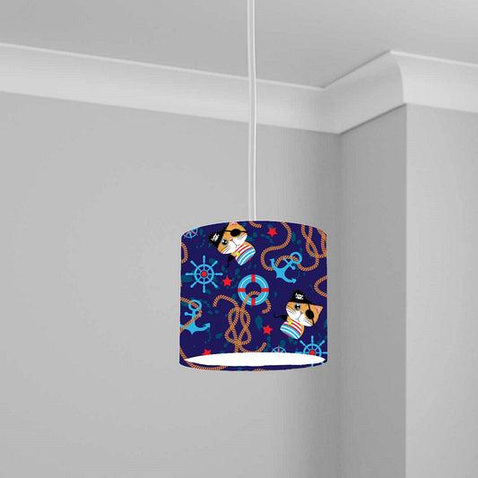 Nautical Pirate Cat Design Ceiling Lampshade Lightshade for Nursery - 20cm x 18.5cm