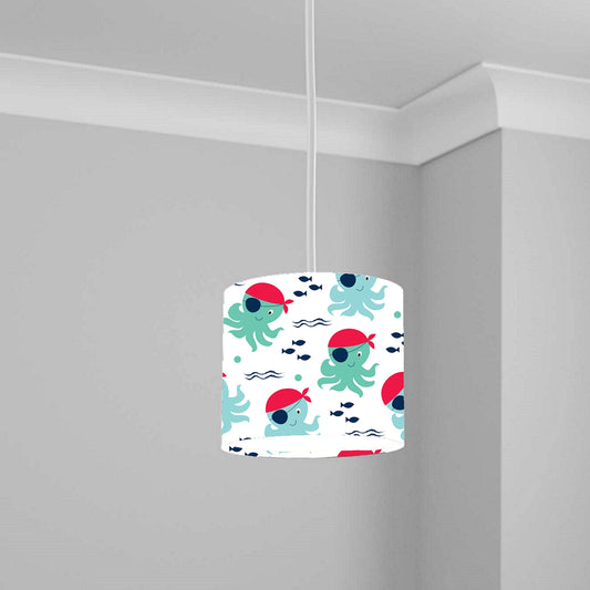 Pirate Squid Design Ceiling Lampshade Lightshade for Nursery - 20cm x 18.5cm