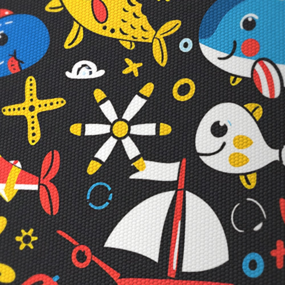 Colourful Boats and Fish lampshade