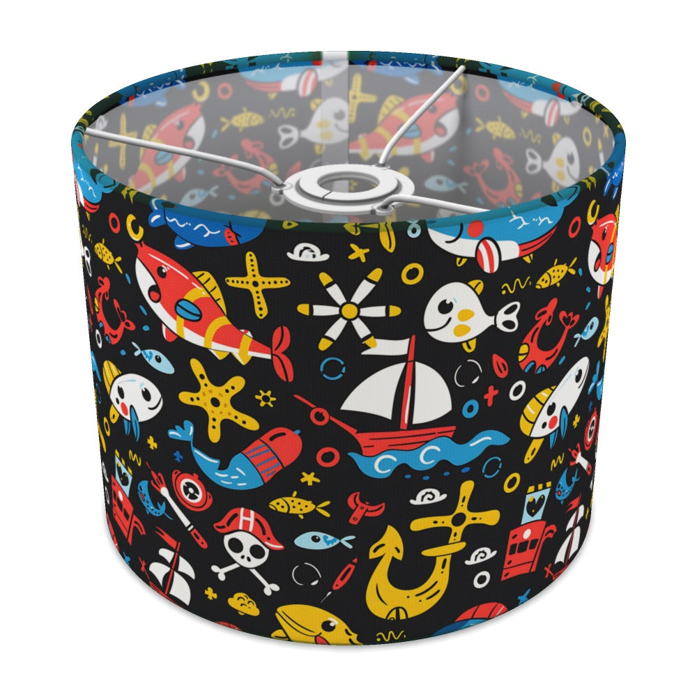 Colourful Boats and Fish lampshade - 25cm Ceiling