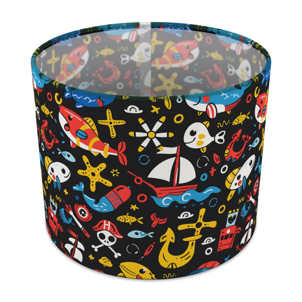 Colourful Boats and Fish lampshade - 25cm Table