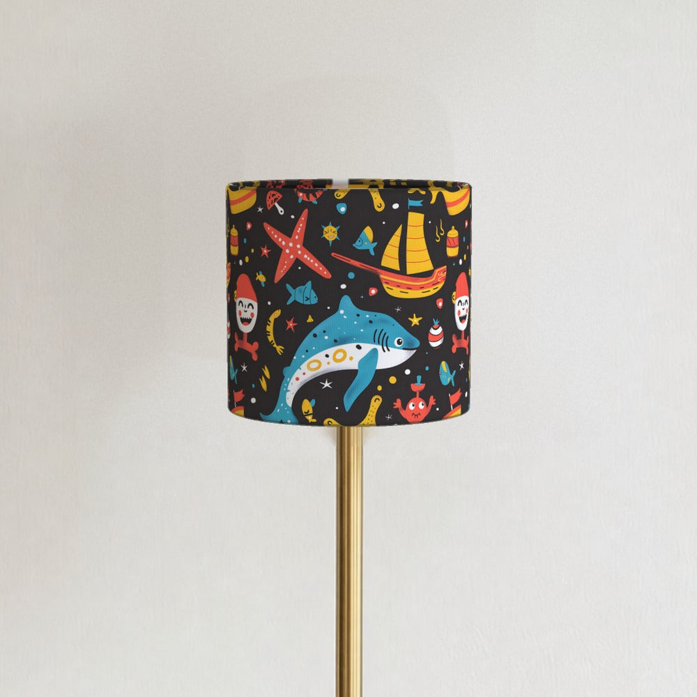 Bright Shark and Starfish lampshade