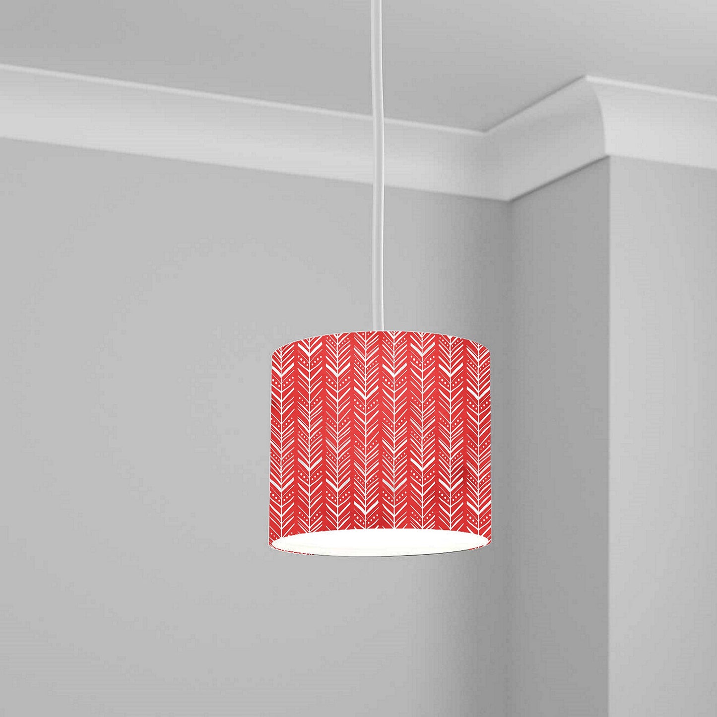 Red Chevron Pattern Ceiling Lampshade Lightshade for Room - 20cm x 18.5cm