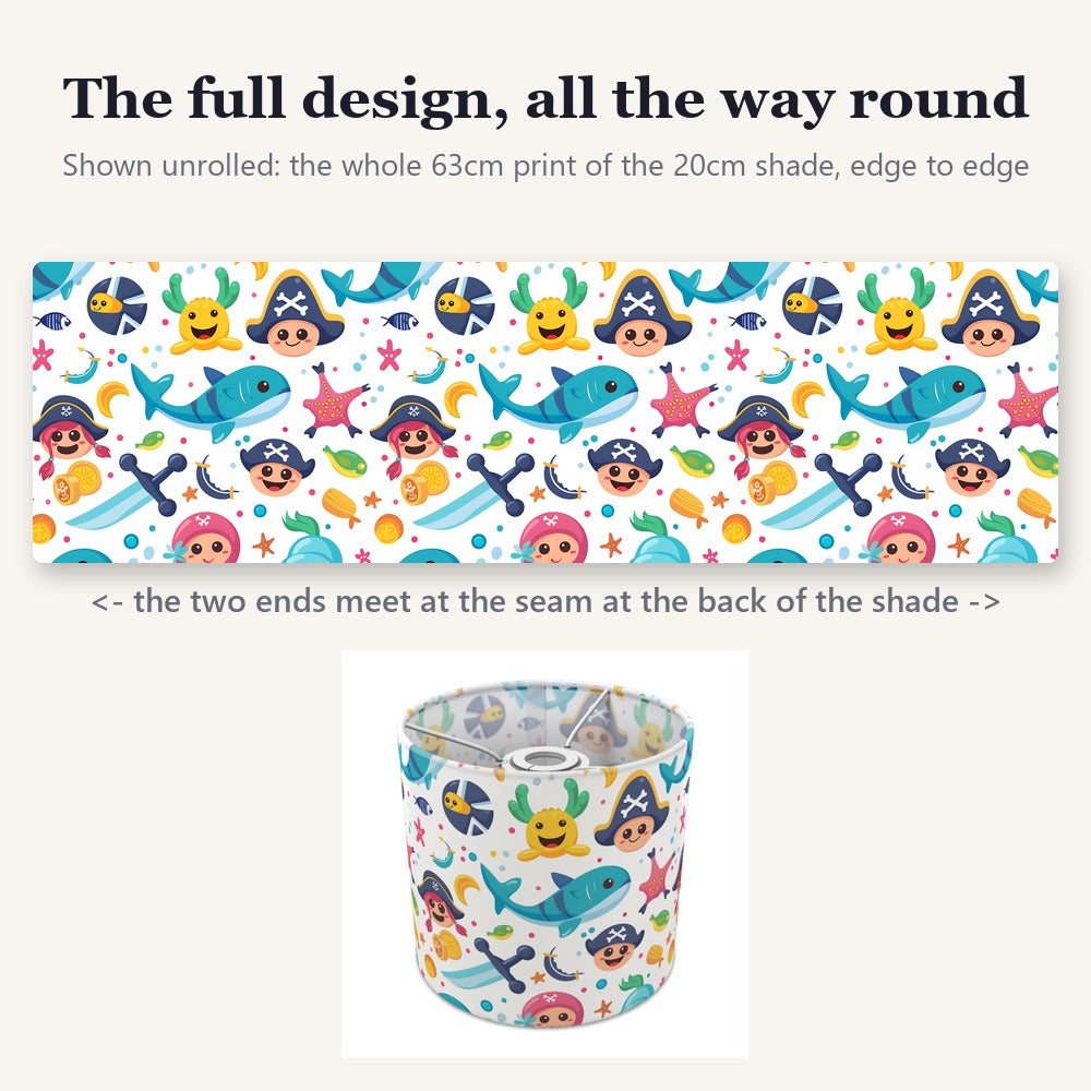 Pirate Characters and Fish lampshade