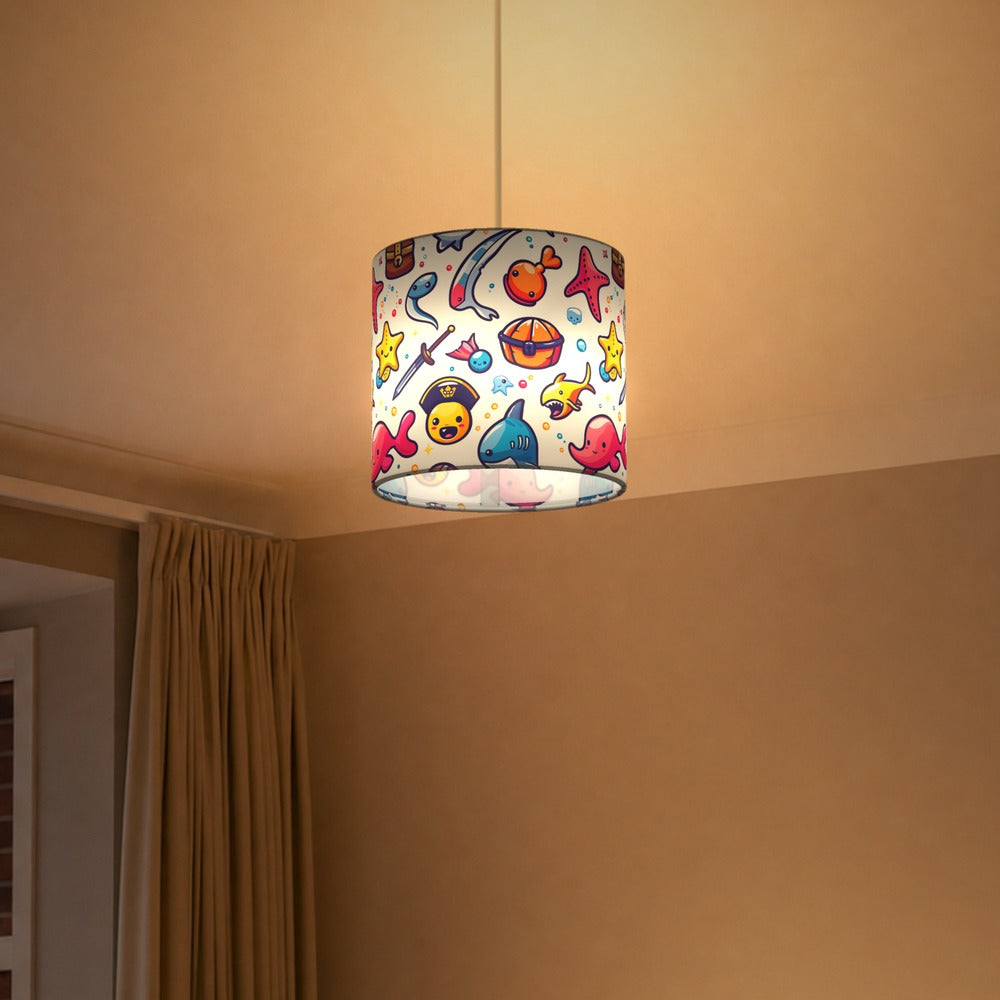 Pirate Shark Treasure lampshade