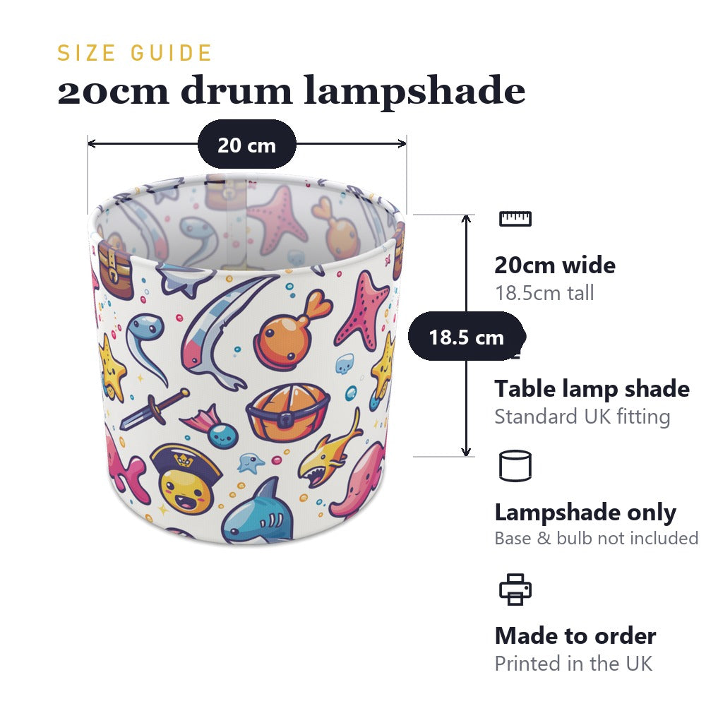 Pirate Shark Treasure lampshade