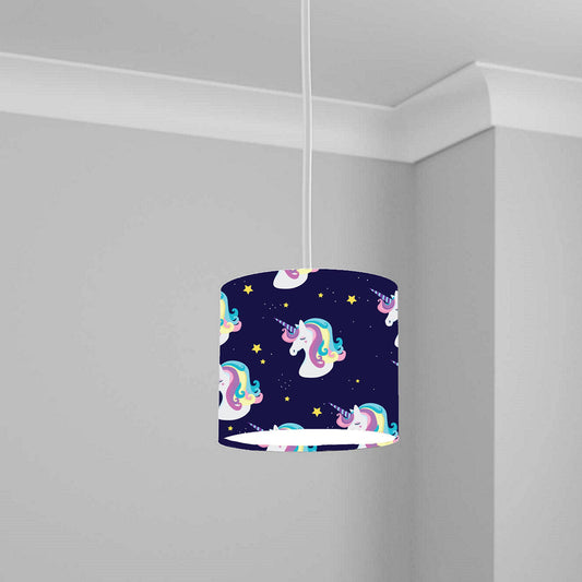 Magical Unicorn and Stars Ceiling Lampshade Lightshade for Kids' Room - 20cm x 18.5cm