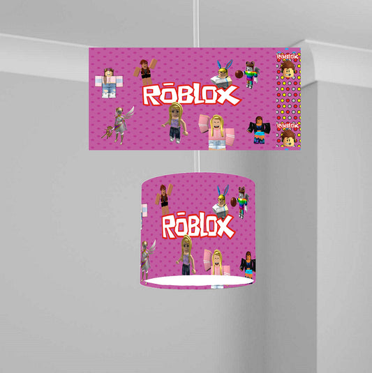 Pink Gaming Character Ceiling Lampshade Lightshade for Nursery - 20cm x 18.5cm
